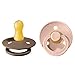 BIBS Pacifiers | Natural Rubber Baby Pacifier | Set of 2 BPA-Free Soothers | Made in Denmark | Blush/Dark Oak | Size 0-6 Months