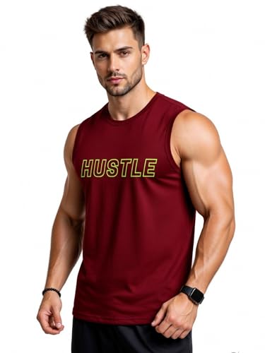 Image of 3Colours RGB Men's Active Wear Sleeveless Tank top, Gym Vest, Leisure wear CCUT Hustle