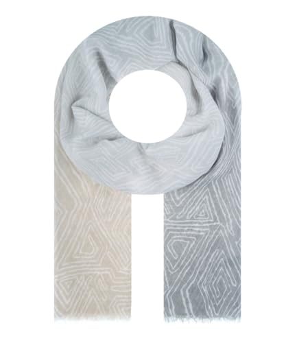 Majea - schmal geschnittenes Damen-Halstuch, dünner Schal, feines Halstuch, sommerlicher Damenschal, Damen Stola (880060) (grau 7)