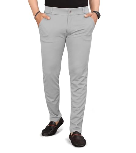 Image of Men's Slim Fit Formal Trousers, Cotton Blend Stretchable Office Wear Pants, Pants Combo
