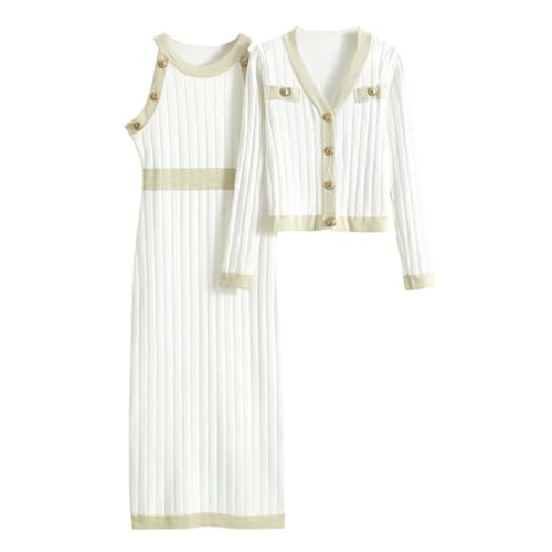 BSXDIKJU Women's 2 Piece Sweater Outfits Button Down Long Sleeve