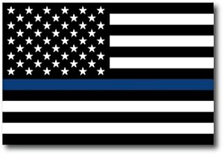Magnet Me Up Thin Blue Line American Flag Magnet Decal, 4x6 inches, Black and Blue, Heavy Duty Automotive Magnet for Car Truck SUV, in Support of Police and Law Enforcement Officers