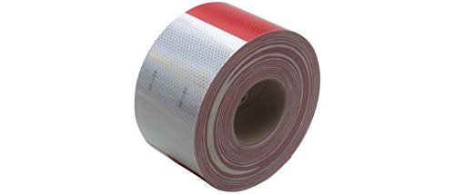 3M Diamond Grade 983-32 ES Red / White Reflective Conspicuity Tape - 6 in Width x 150 ft Length - 0.014 to 0.018 in Thick - 30916 [PRICE is per ROLL]