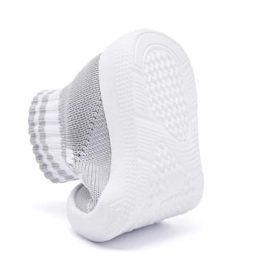 Image of Eashi Baby Boy Girl Non-Skid Indoor Infant Walking Shoes Breathable Warm Elastic Sock Shoes with Memory Sole Protect Toes Outdoor Sneakers