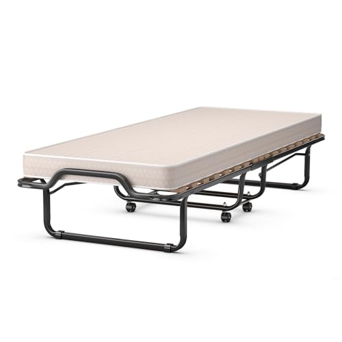 COSTWAY Letto Brandina Pieghevole con Materasso Memory Foam