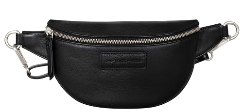 Marc Peter® Georgia Leder Bauchtasche | Gürteltasche Bauchtasche mit Wechselgurt | Crossbody Hüfttasche Leder | Hip Bag Leather Gürteltasche Crossbag Schwarz1