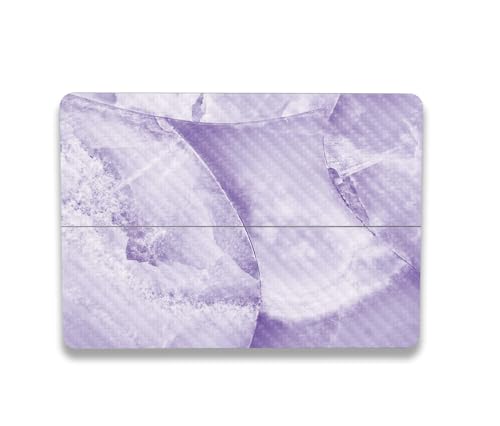 Image of MightySkins Carbon Fiber Skin Compatible with Microsoft Surface Laptop Studio 2 (2023) Full Wrap Kit - Round Amethyst | Protective Durable Textured Carbon Fiber Finish | Made in The USA