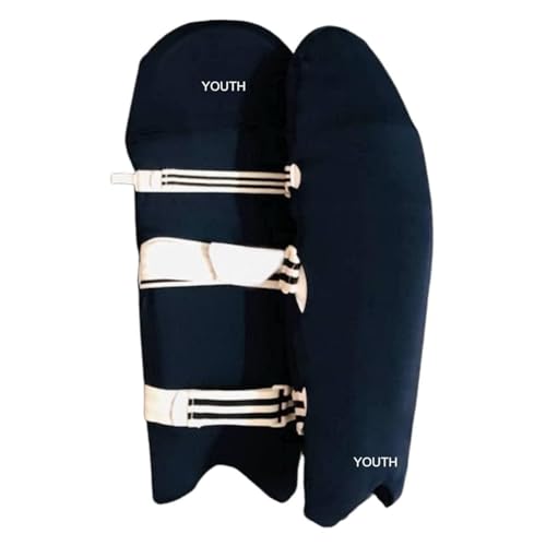 Image of Cricket Batting Pads Covers, Leg Guards Clads, Colored Pad Outer Skin || Protection from Ball Scratches and dust || Size-Youth || Age for 12-16 Years Old (Navy Blue)