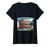 Damen Das Colosseum Rhrom T-Shirt mit V-Ausschnitt