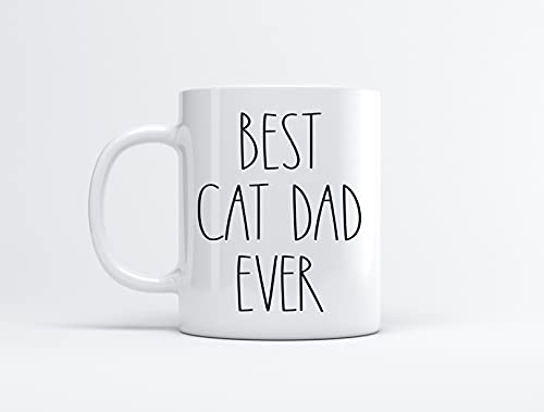 Best Cat Dad Ever Coffee Mug - Gifts For Christmas - Cat Dad Birthday Gifts Coffee Mug - Father's Day/Mother's Day - Family Coffee Mug For Birthday Present For The Best Cat Dad Ever Mug 11Oz #TOP1
