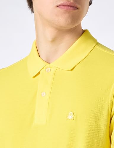 United Colors of Benetton Erkek Regular Fit Kısa Kollu Polo T-shirt Sarı M - Görsel 2