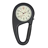 OIDEA Clip on Carabiner Watch: Unisex Digital Dial Backpack Fob Watch Pocket Watch Night Light for Doctors Nurses Climbers Outdoor Sports Rock Climbing Activities, Black