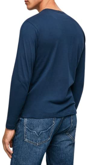 Pepe Jeans Herren Eggo Long T-Shirt, Marineblau, XL – Ansicht 3