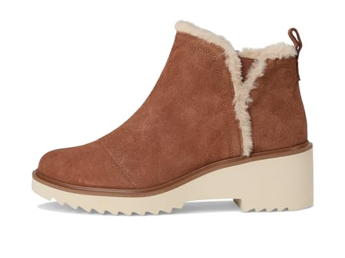 Image of TOMS Women's Maude Wedge Boot, Leather Upper, OrthoLite Insole, Side Zip, Lightweight