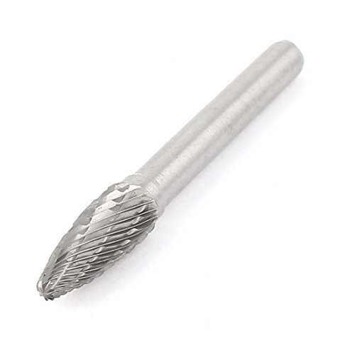 Aexit 6mm Shank Abrasive Wheels & Discs 8mm Taper Tungsten Steel Solid Carbide Rotary Files Cutter Surface Grinding Wheels Drill Tool