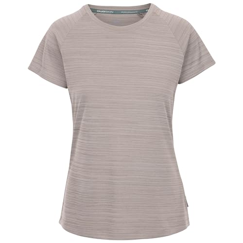Image of Trespass Womens Active Top Vickland - Quick Dry, Short Sleeves, Round Neck, Logo on Back, Duoskin Print on Sleeve, 100% Polyester