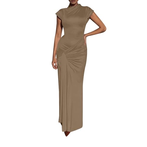 Robe maxi d'été respirante à manches courtes pour soirée