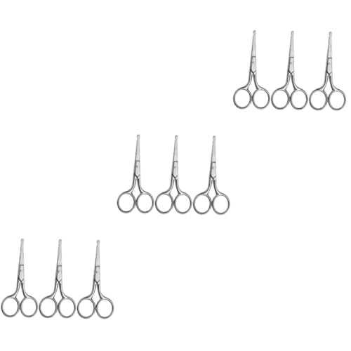 Didiseaon 3sets Stainless Steel Scissors Nose Hair Trimmer Safe Eyebrow Hair Cutter Precision Tool 3pcs*3