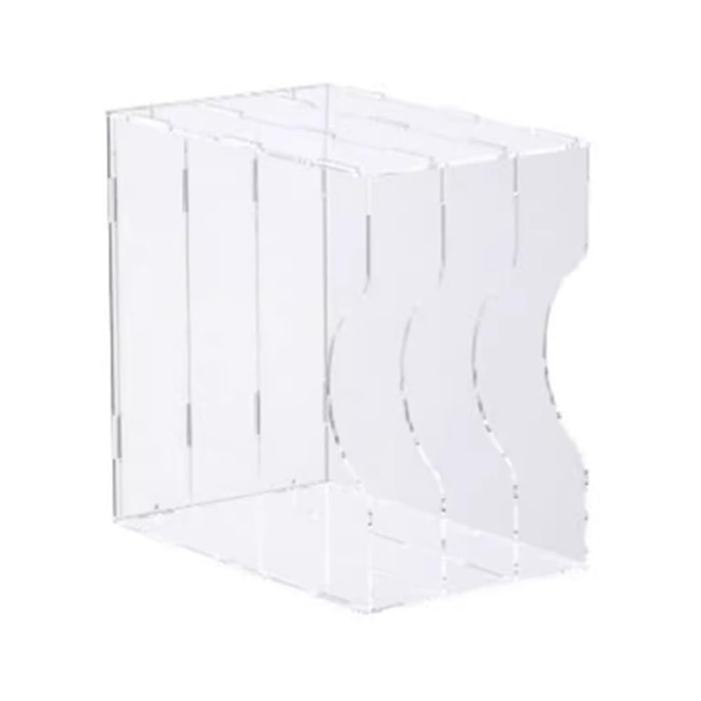 RYUQW3RE Cd Storage Rack Fully Transparent Vinyl Record Holder, Desktop Acrylic LP Display Rack 3-compartment Minimalist Storage