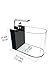 GankPike 12 Gallon Saltwater Aquarium U-Shaped Low Iron Ultra Clear Glass Aquarium Saltwater Fish Tank Reef Tank with Lid and Pad, Protein Skimmer, LED Light and Pump (Black, Regular All-in-One Kits)