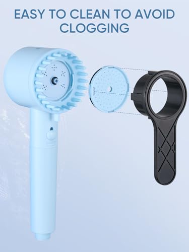 Image of Filtered Shower Head with Handheld, Showerhead with Filters Blue