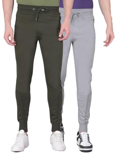 Image of Force NXT Men's Super Combed Cotton Rich French Terry Fabric Solid Joggers | Active Joggers for Men | Comfortable Waistband with Zipper Pocket for Daily Workout