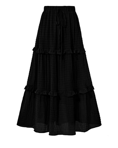 Women's Long Summer Skirt 2025 Elegant High Waist Cocktail Party Wedding Guest Dress Flared A-Line Midi Skirts