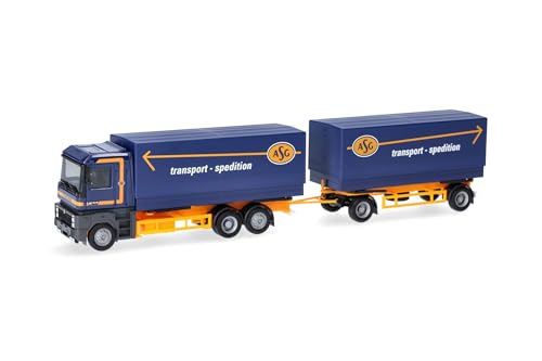 Camion Renault AE Herpa ensemble routier caisses mobiles bâché ASG Suède 1:87