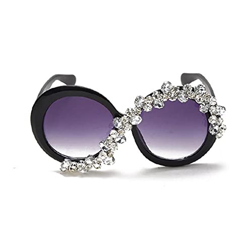 1pc Women Big Round Sunglasses Luxury Trendy Rhinestone Glasses Vintage Gradient Diamond Eyeglasses4