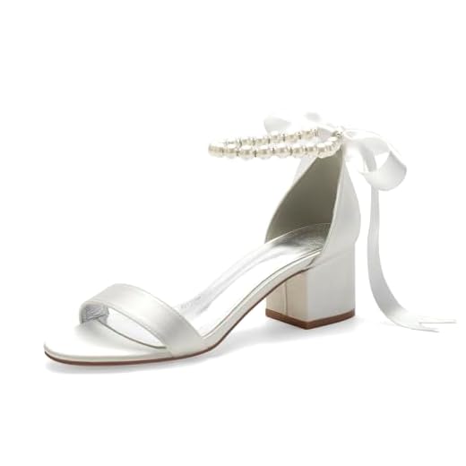 Best garden wedding shoes Elegant Ivory Low Block Heel Sandals