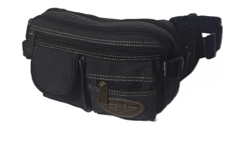 Pochete Masculina Reforçada Em Lona Vários Bolsos (preto)