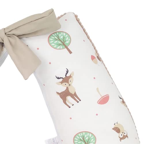 Capa De Almofada Para Amamentação Bebê Bosque Encantado Caqui