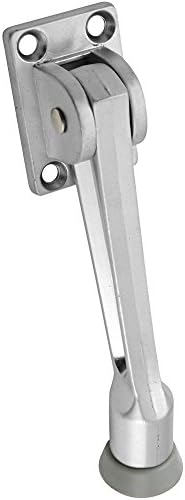 National Hardware Kickdown Door Stop, 5 in, Die Cast Zinc, Satin Chrome image 4