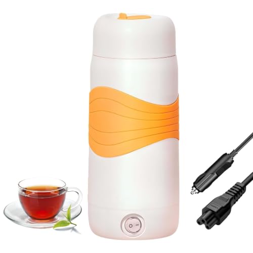 Image of Car Electric Kettle 300ml, 12V 80W, 304 Stainless Steel Inner | BPA-Free, Car Plug, One-Key, Dry-Boil Safe, Car Cup for Cigarette Lighter Socket, for Trip, Camping Commuting Hot Coffee Tea