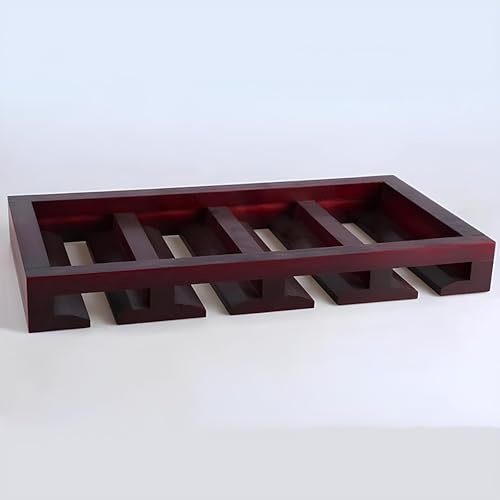 MSHGSKU Portacopas de Madera para Vino - Almacenamiento bajo Mueble o encimera para hasta 12 Copas - Botellero Nizer (Rojo, 47 x 25 cm/18,5 x 9,8 Pulgadas)