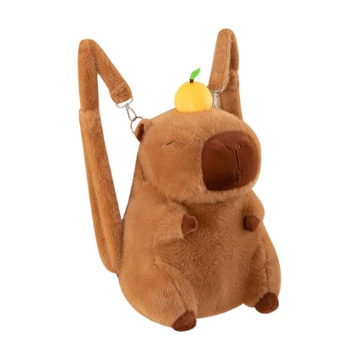 UxicRuya Mochila de Capibara, Bolsa de Juguete de Capibara de Felpa, Lindo Cartoon Mochila con Correas Ajustable, Mochila Escolar Capibara para Niños Niñas, Fiesta, Vacaciones