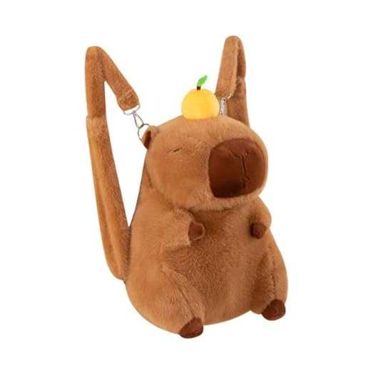 UxicRuya Mochila de Capibara, Bolsa de Juguete de Capibara de Felpa, Lindo Cartoon Mochila con Correas Ajustable, Mochila Escolar Capibara para Niños Niñas, Fiesta, Vacaciones