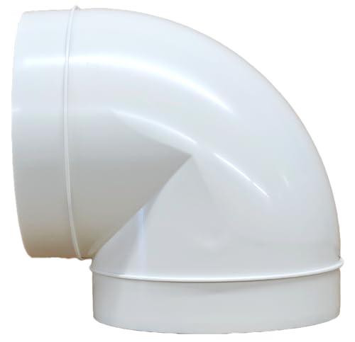 Fantronix 90 Degree Elbow Connector Bend 150mm - 6 inch Round Plastic Ducting Joint to Connect Round Duct Pipe or Flexible Hose Ventilation Pipe
