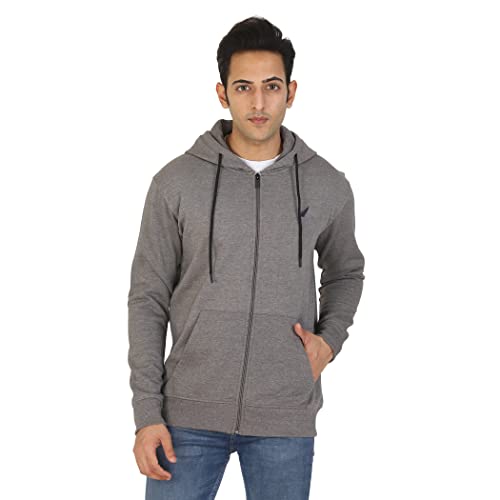 Image of D-GREEN Sweatshirt for Men Stylish Hoodie with Zipper and Full Sleeves Winter Wear