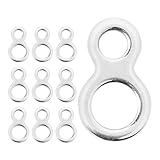 OHPHCALL Anillas de Pesca Sólidas de Acero Inoxidable 10 Piezas Conector de Señuelos Doble Orificio Pequeño Resistente para Pesca en Agua Dulce y Salada Accesorios para Jigging y