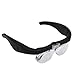 Meichoon Head Mount Glasses Magnifier,USB Rechargeable Magnifying Glasses with 2 Led Lights,1.5X 2.5X 3.5X 5X Adjustable 4 Lens for Close Work