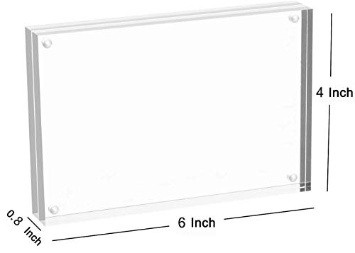 Meetu Acrylic Picture Frame 4X6 Tabletop Photo Frame Magnetic Double Sided Frame Free Standing Desktop For Display Document, Certificate, Photograph, Artwork In Office Room #TOP1