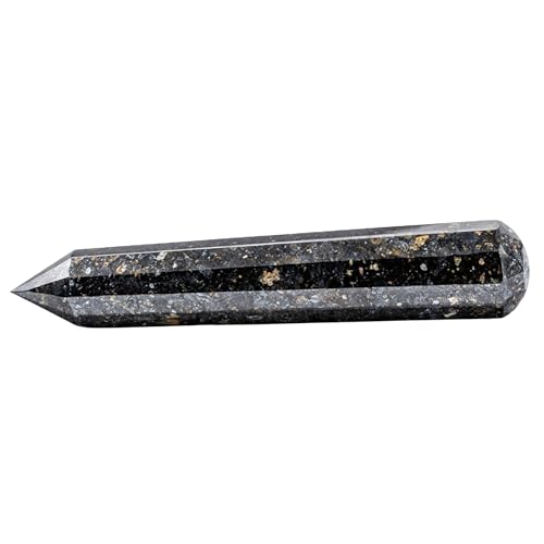 Image of Nuummite Crystal Wand - Pointed Crystal Wand for Energy Healing, Chakra Balancing, Meditation and Home Decor - Crystals and Healing Stones for Gift