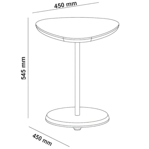 Mesa de apoio em MDF 25mm com haste metálica pintura dourado BEL cor Terracota - Artely