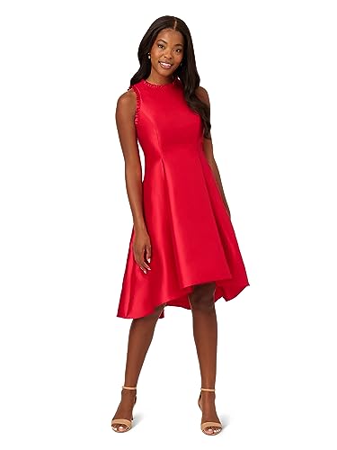 Image of Adrianna Papell Mikado Hi Low Hem Halter Party Dress
