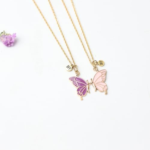Friendship BFF Necklace Matching Butterfly Necklace for Best Friends, BFF Jewelry, 2 Pieces2