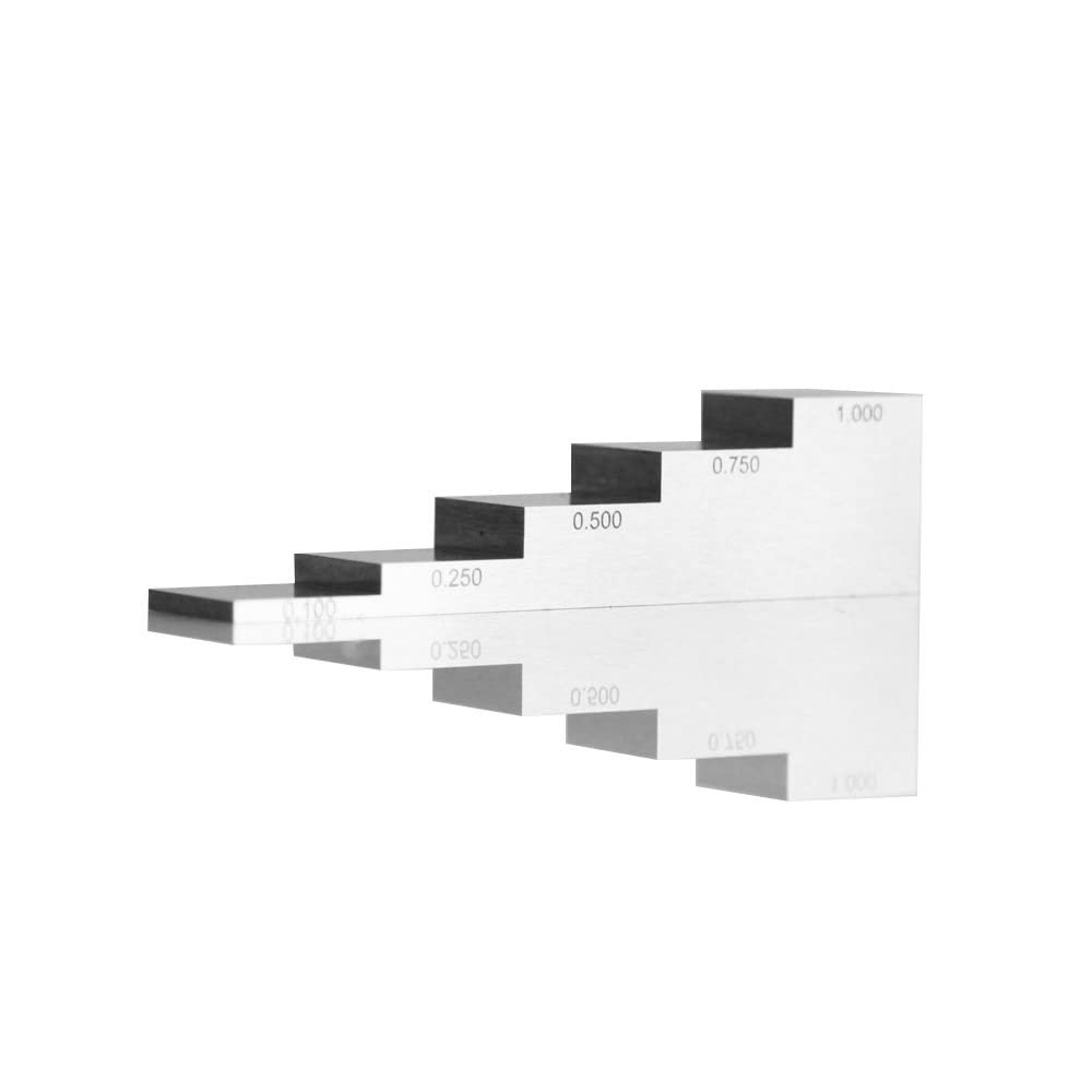 Ultrasonic Thickness Tester Calibration Block 5 Step 0.100" 0.250" 0.500" 0.750" 1.000" for Ultrasonic Thickness Gauge Meter Tester Mointor and Linearity in NDT Testing 1018 Steel