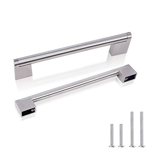 30 Pack 160mm(6-1/4inch) Hole Centers Diameter 14mm Stainless Steel Boss Bar Kitchen Cabinet Door Handles and Pulls Cabinet Knobs Length 197mm(7.88inch) Brushed Nickel