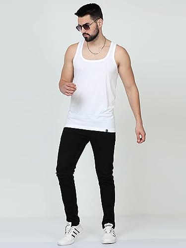 Image of JUARI BE A GENTLEMAN Men's Cotton Super Combed Breathable Vest for Men (Black)