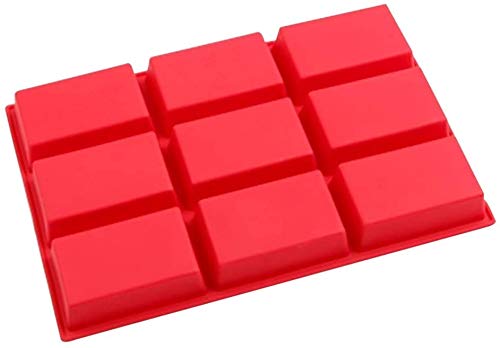 Voarge 9 rechteckiges Loch Silikon Backform, rechteckiges Loch Silikon Backform Kuchenform, Antihaft-Brotform, Silikonform für Schokolade, Kuchen, Brot, Kekse